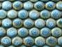 Blue Turquoise Ceramic Lentil Beads
